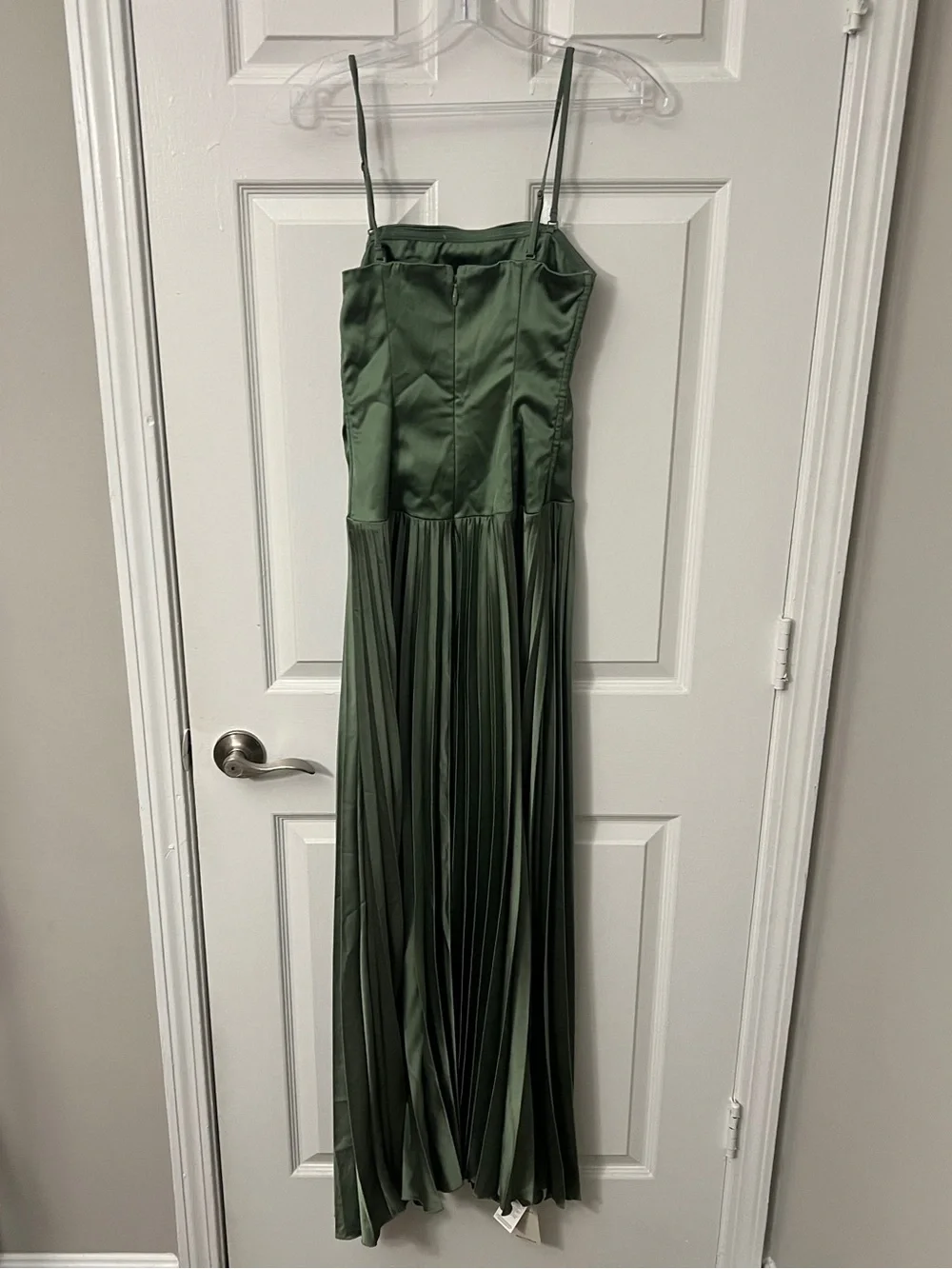 NEW Abercrombie & Fitch Giselle Drop Waist Maxi Dress Size XS Green Satin NWT